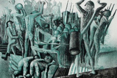 6. Der große Kriegstanz, Farblithografie, 1980, 41 x 56 cm