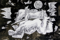 12. Das geschundene Tier (zu Martin Walser), Tusche, Feder, 2019, 23 x 34 cm