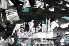 10. Die Barke, Tusche/Pinsel, Feder, 2019, 23 x 34 cm