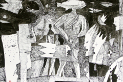 9. Fischkopp, Tusche/Pinsel, Feder, 2019, 23 x 34 cm