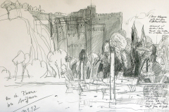 2. Die Rhone bei Avignon, Bleistift, 1992, 21x 30 cm
